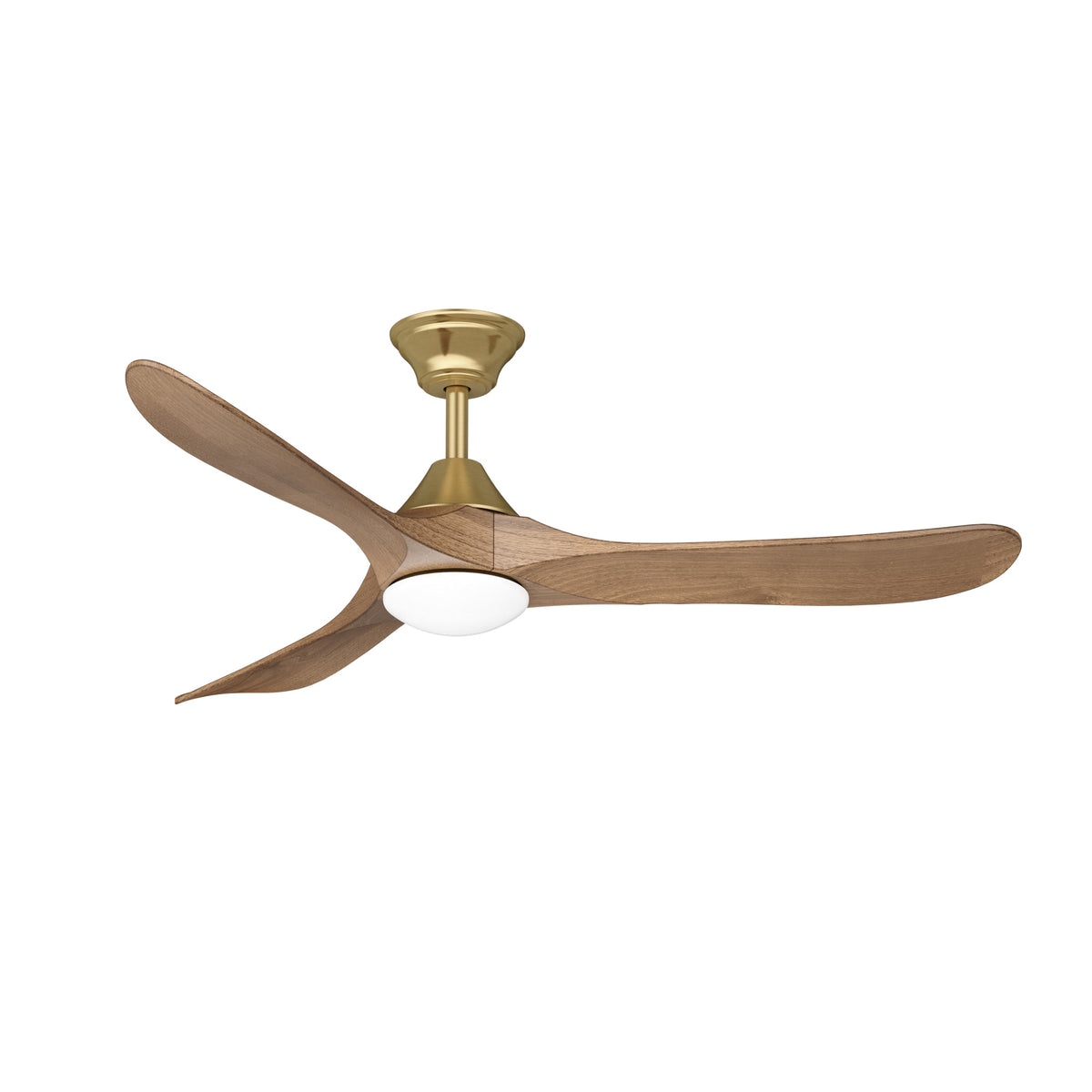 Sylvie 48" Solid Wood Ceiling Fan with Light · Natural Wood & Brass
