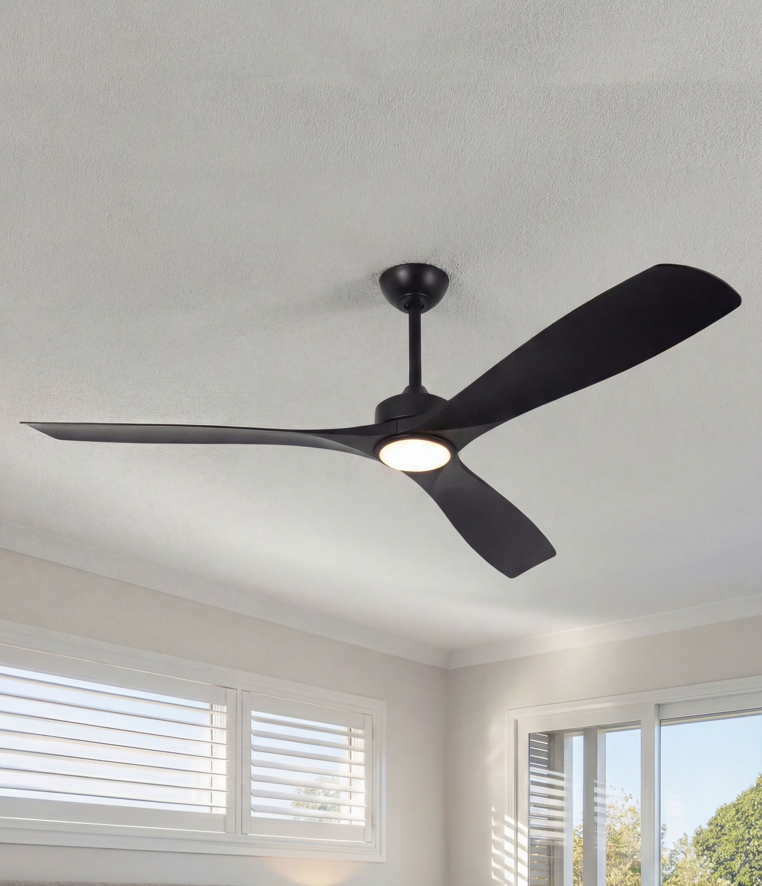 Alexi Black Ceiling Fan with Light 60"