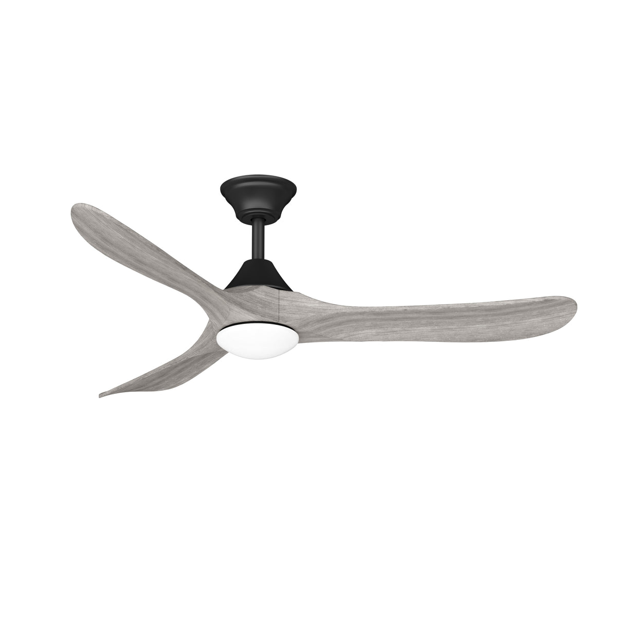 Sylvie 48" Solid Wood Ceiling Fan with Light · Weathered Gray & Matte Black