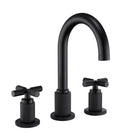 High Arc Cross Handle Widespread Bathroom Faucet – Matte Black