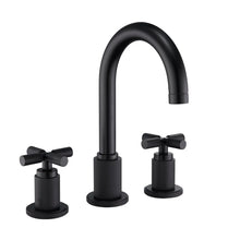 High Arc Cross Handle Widespread Bathroom Faucet – Matte Black