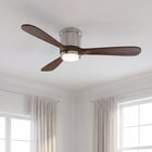 Mayna Flush Ceiling Fan 52" · Dark Walnut Solid Wood Blades
