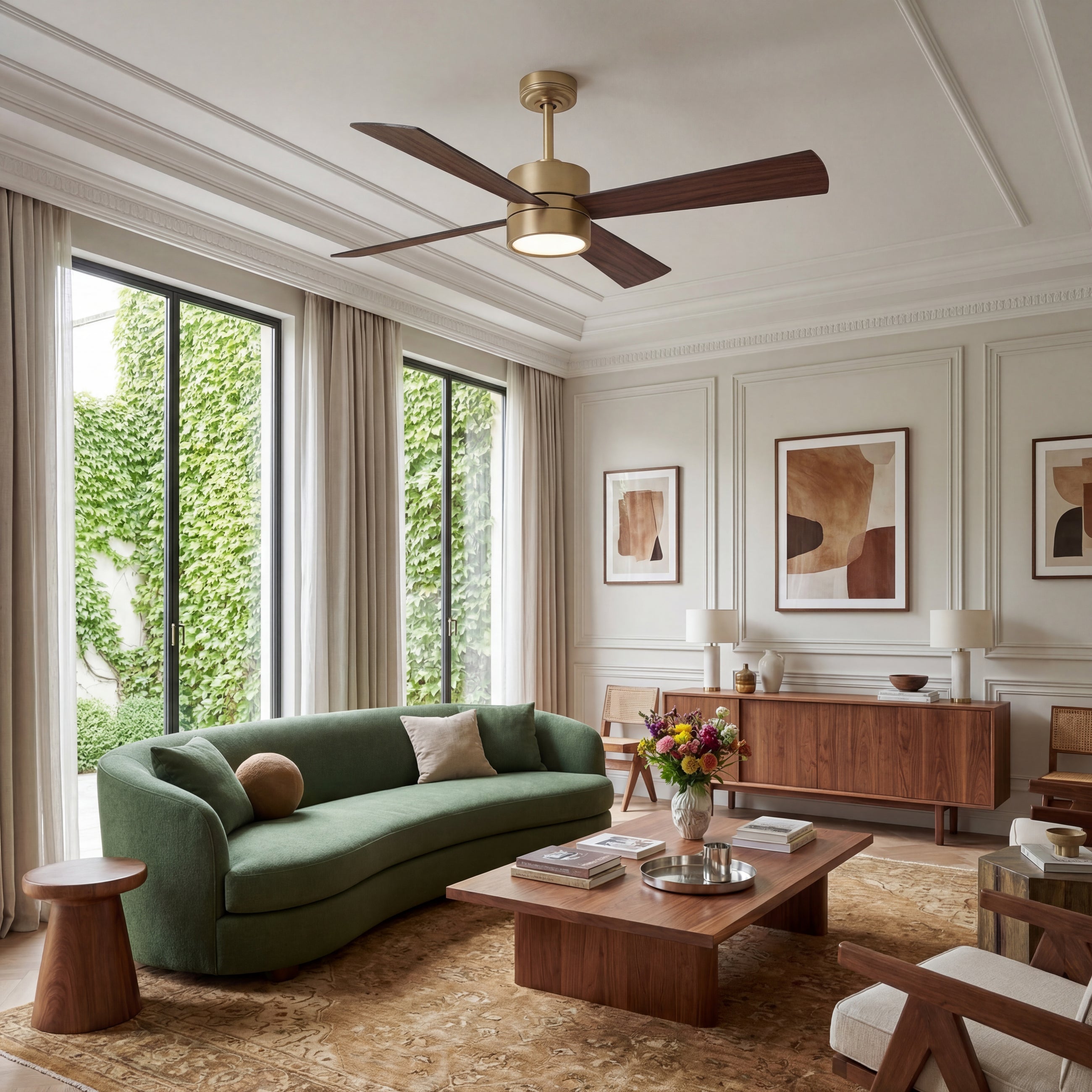 Bucholz Smart Ceiling Fan 52" · Natural Brass