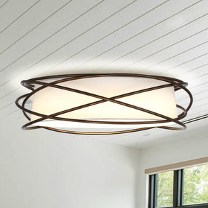 20" Modern Brown LED Flush Mount Ceiling Light - ParrotUncle