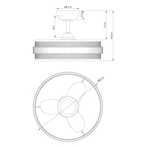 21" Nilgiri Industrial DC Motor Downrod Mount Reversible Ceiling Fan with LED Lighting and Remote Control - ParrotUncle