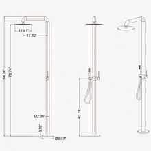Theo Outdoor Shower · Brushed Silver