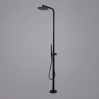 Curved Freestanding Outdoor Shower - Matte Black