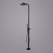 Curved Freestanding Outdoor Shower - Matte Black