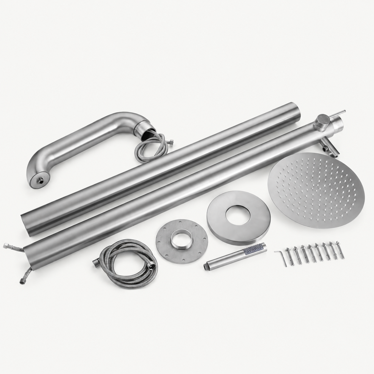 Ayla Outdoor Shower · Brushed Silver