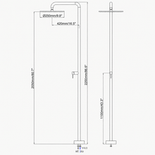 Serena Outdoor Shower · Brushed Silver