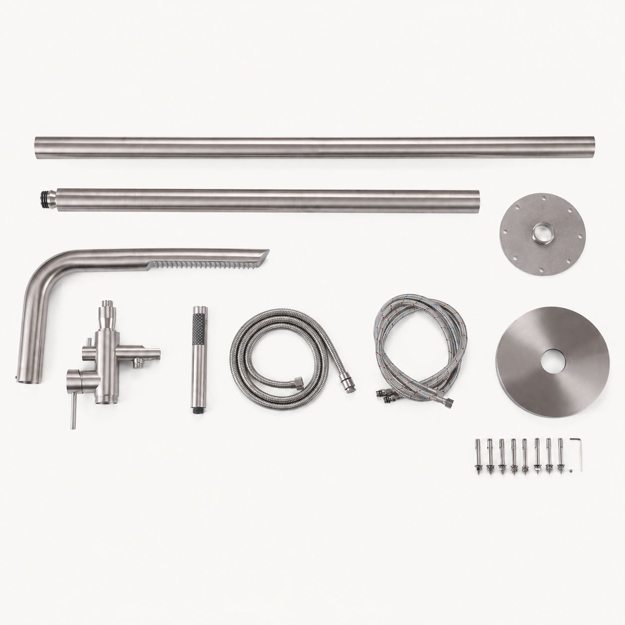 Sienna Outdoor Shower · Brushed Silver