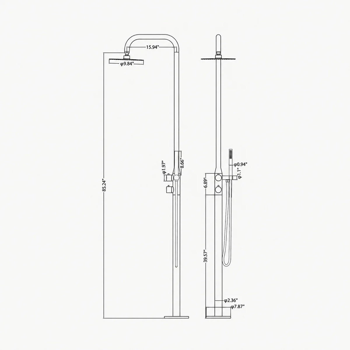 Silas Outdoor Shower · Matte Black