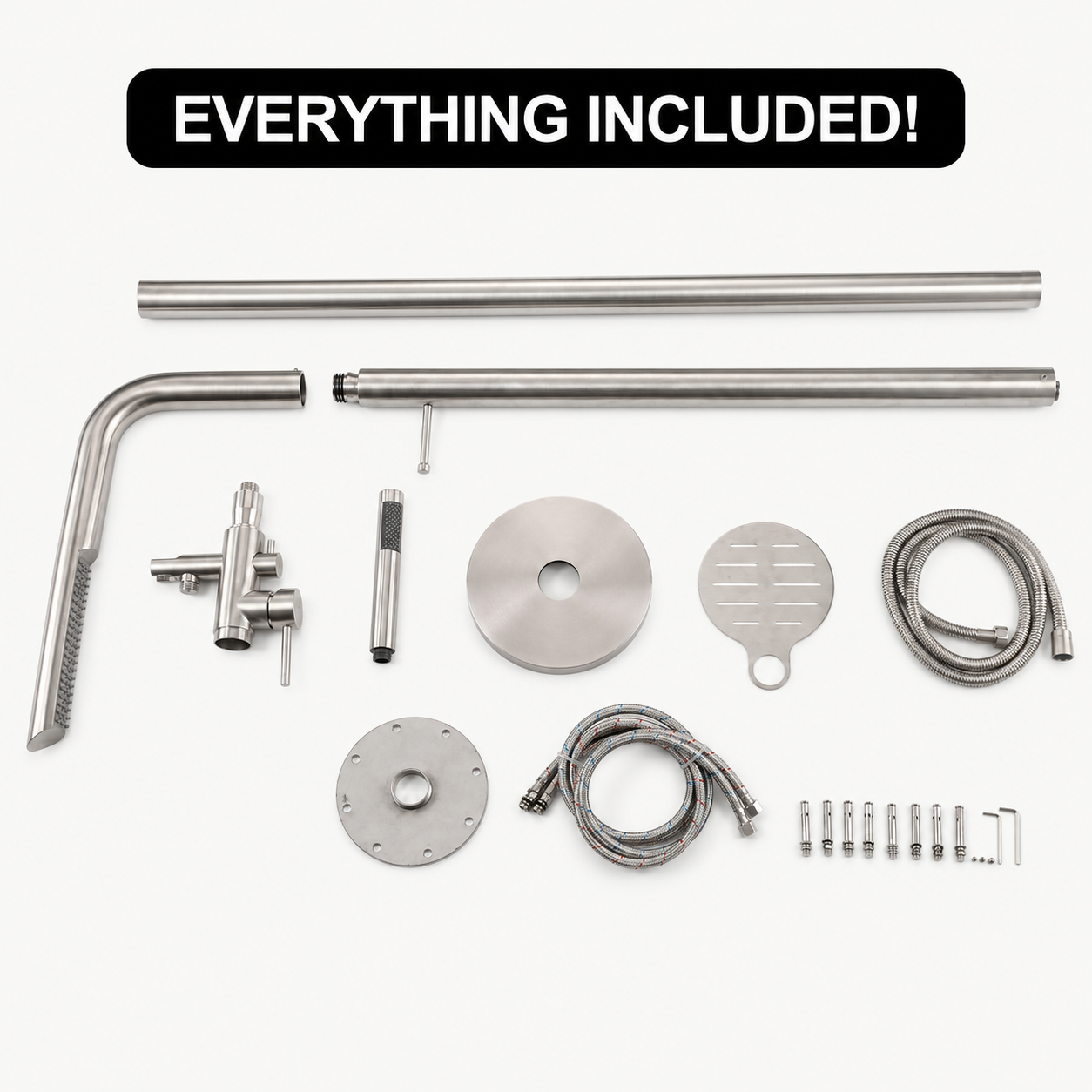 Avery Outdoor Shower · Brushed Silver