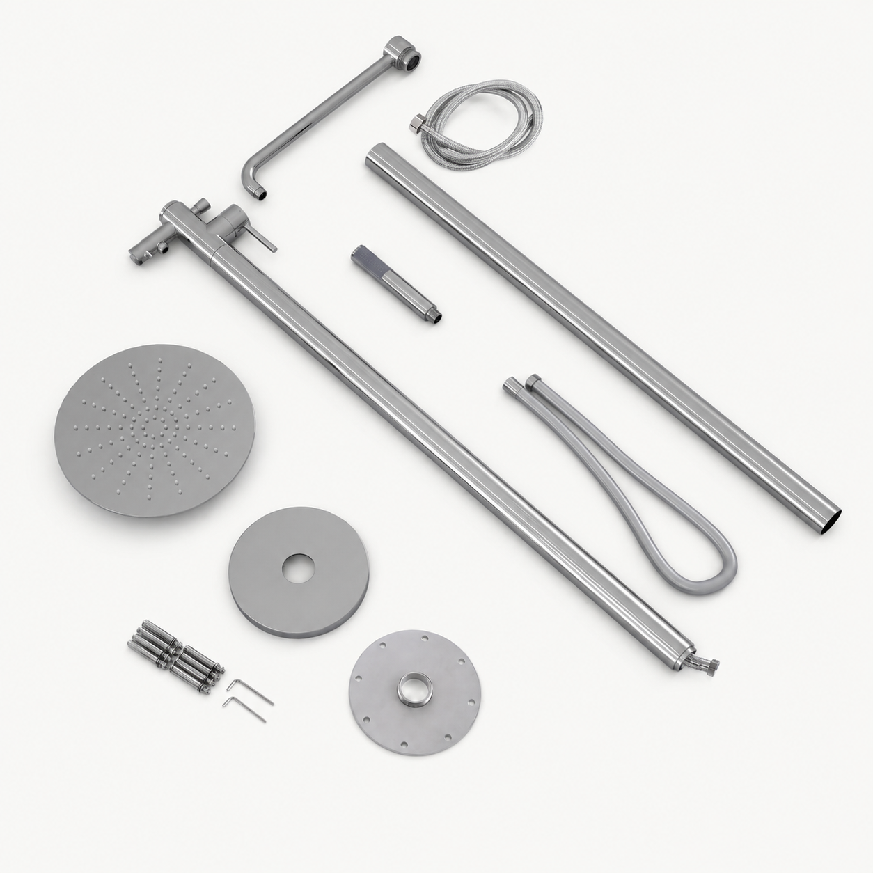 Rhea Outdoor Shower · Brushed Silver