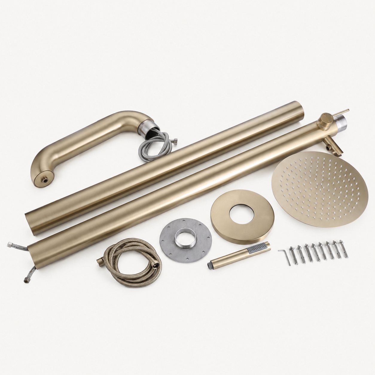 Luna Outdoor Shower · Brushed Gold