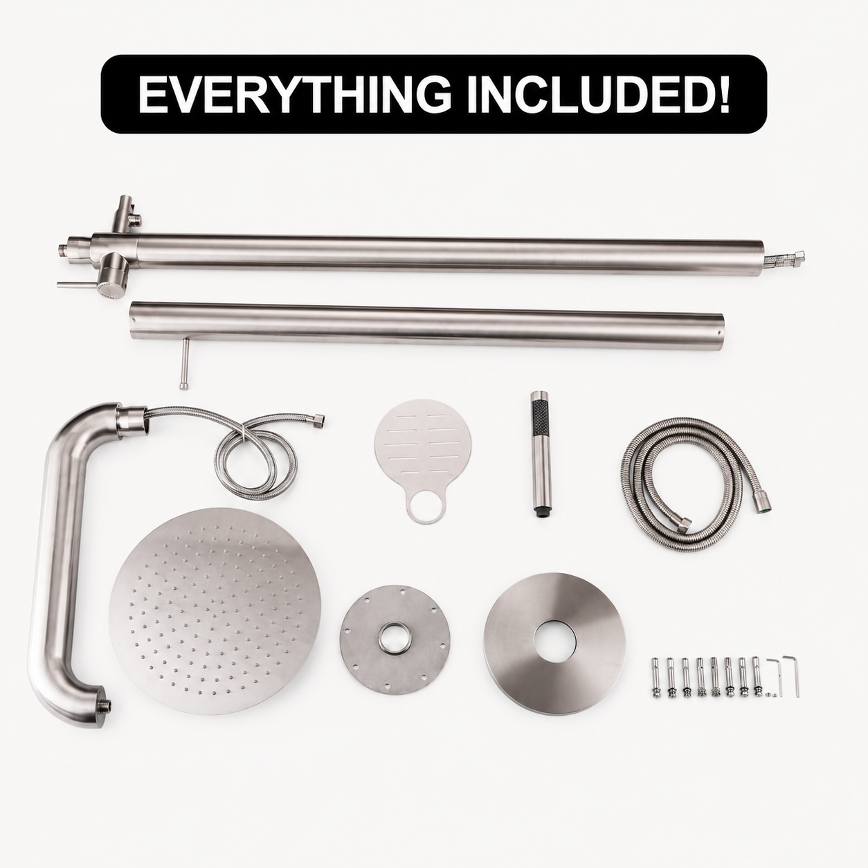 Soren Outdoor Shower · Brushed Silver