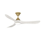 Sylvie 48" Solid Wood Ceiling Fan with Light · Whitewashed & Brass