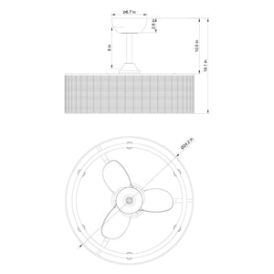 24" Traditional DC Motor Downrod Mount Reversible Fandelier Ceiling Fan with Lighting and Remote Control - ParrotUncle