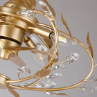 24 Inch Alexia Golden Crystal Ornament Fandelier with Remote Control - Perimost