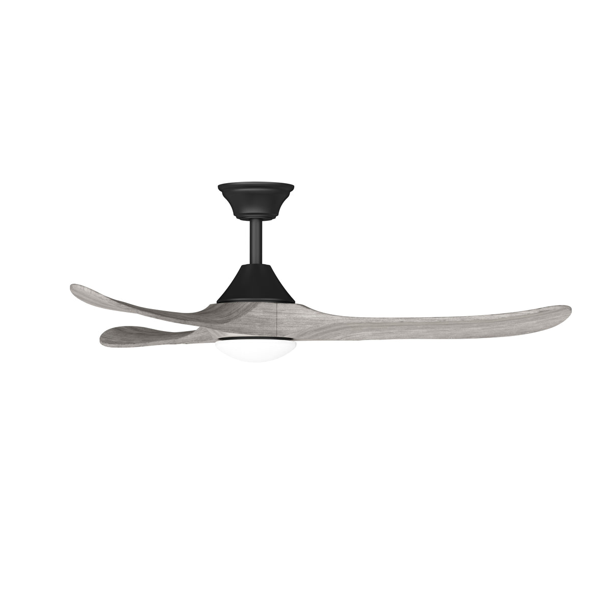 Sylvie 48" Solid Wood Ceiling Fan with Light · Weathered Gray & Matte Black