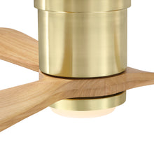 Mayna Flush Ceiling Fan 52" · Natural Solid Wood Blades