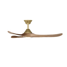 Sylvie 48" Solid Wood Ceiling Fan with Light · Natural Wood & Brass
