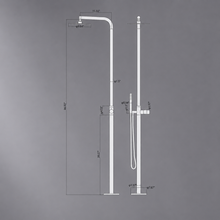 Curved Freestanding Outdoor Shower - Brushed