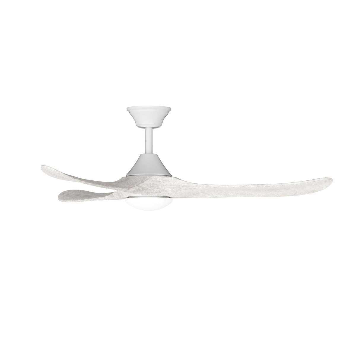 Sylvie 48" Solid Wood Ceiling Fan with Light · Whitewashed & Matte White