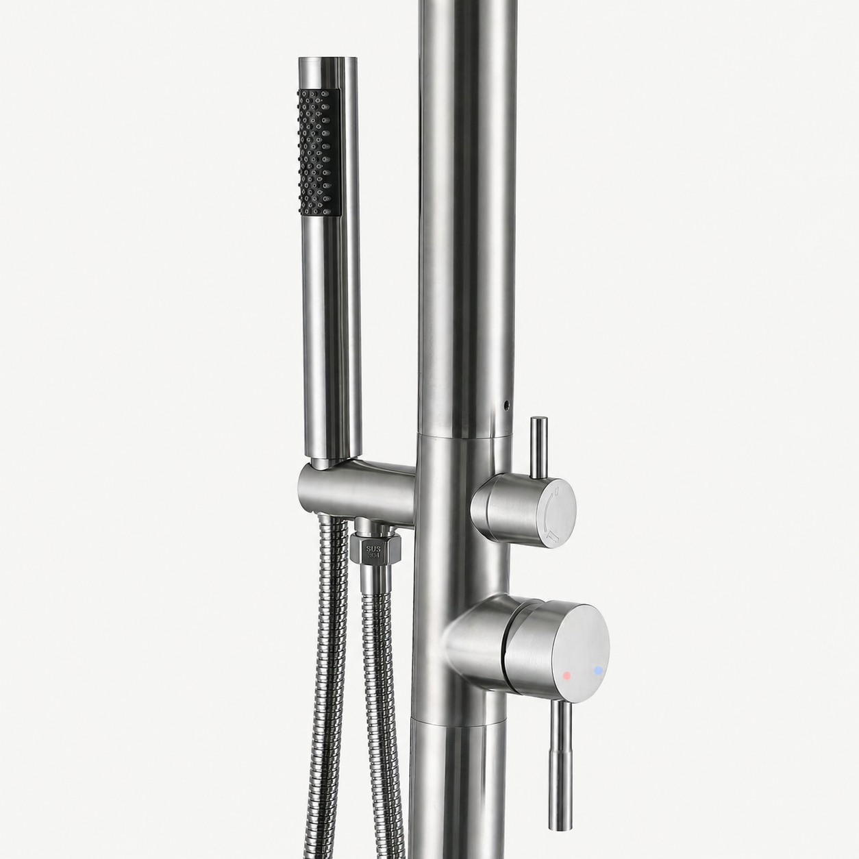 Iris Outdoor Shower · Brushed Silver