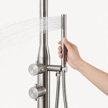 Everett Outdoor Shower · Brushed Silver