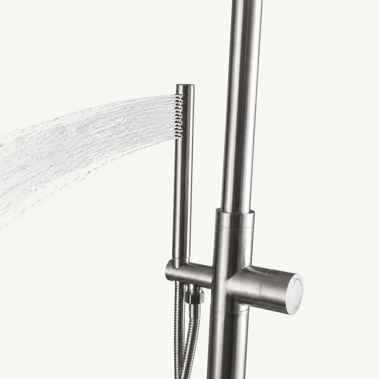 Britt Outdoor Shower · Brushed Silver
