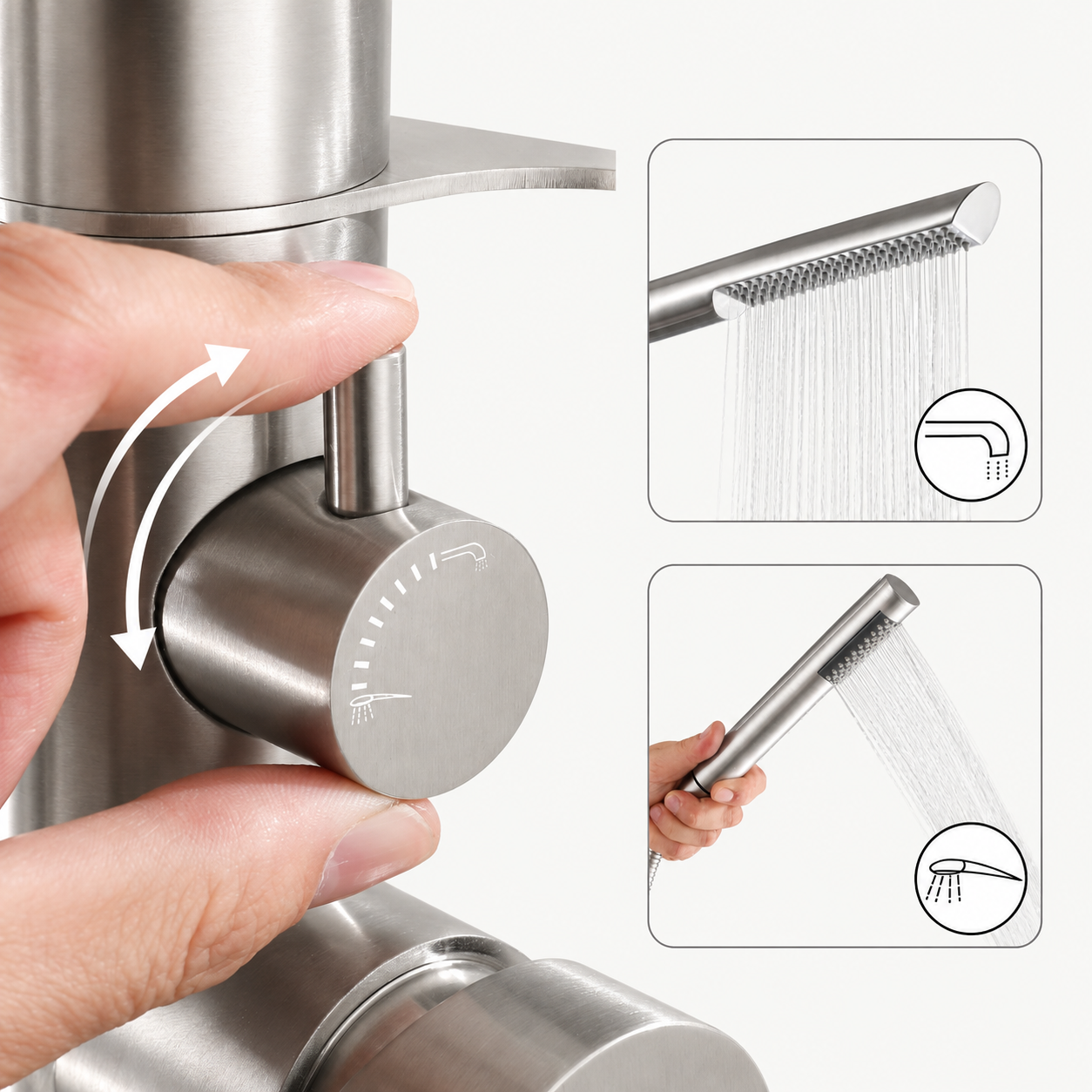 Avery Outdoor Shower · Brushed Silver