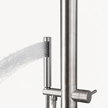Theo Outdoor Shower · Brushed Silver