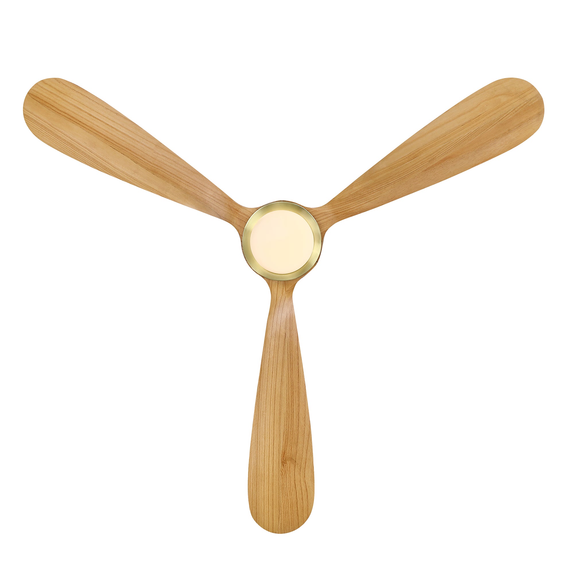 Mayna Flush Ceiling Fan 52" · Natural Solid Wood Blades