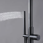 Curved Freestanding Outdoor Shower - Matte Black