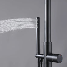 Curved Freestanding Outdoor Shower - Matte Black