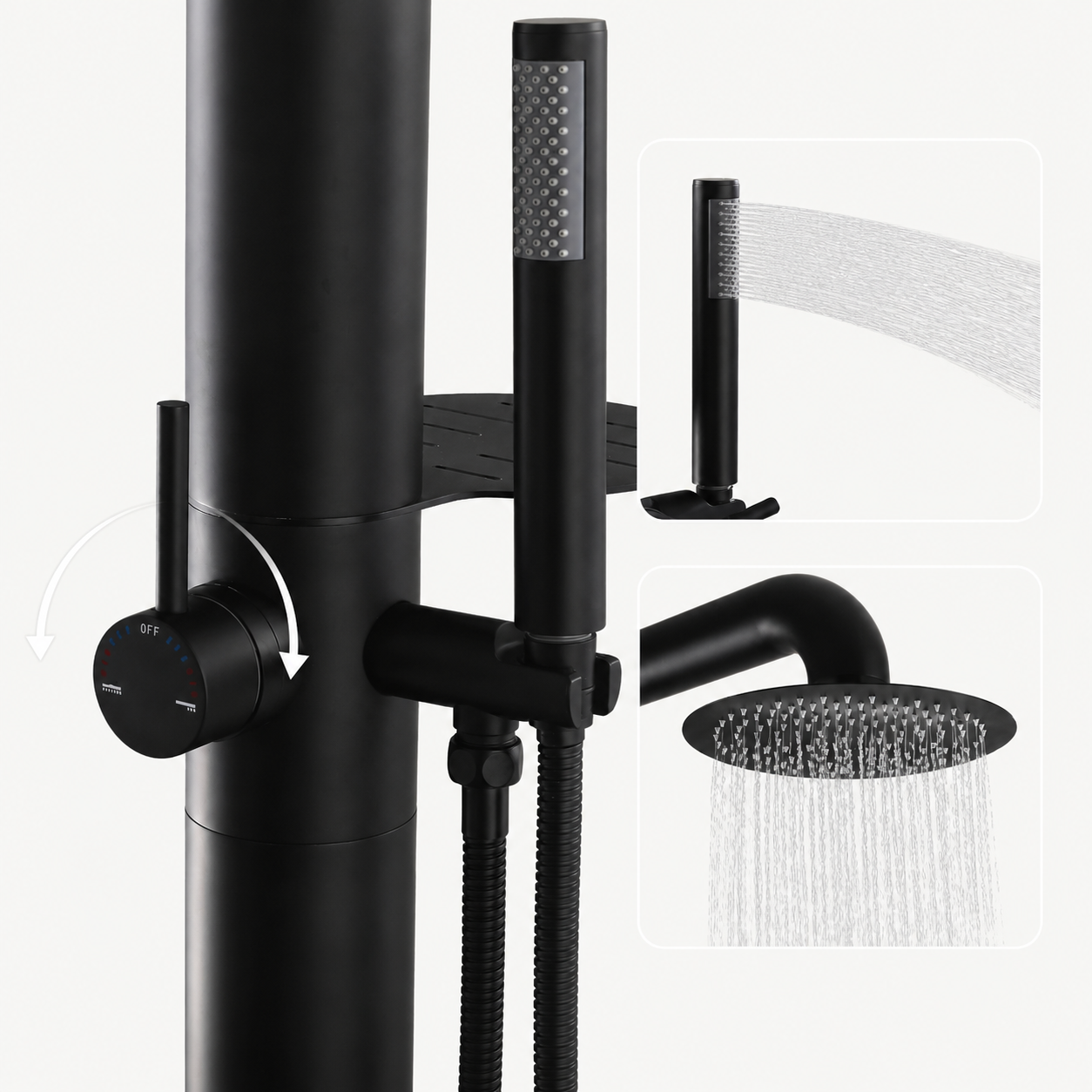 Arden Outdoor Shower · Matte Black