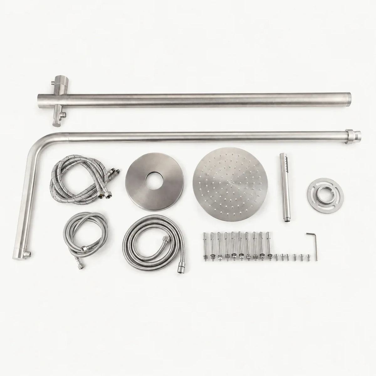 Britt Outdoor Shower · Brushed Silver