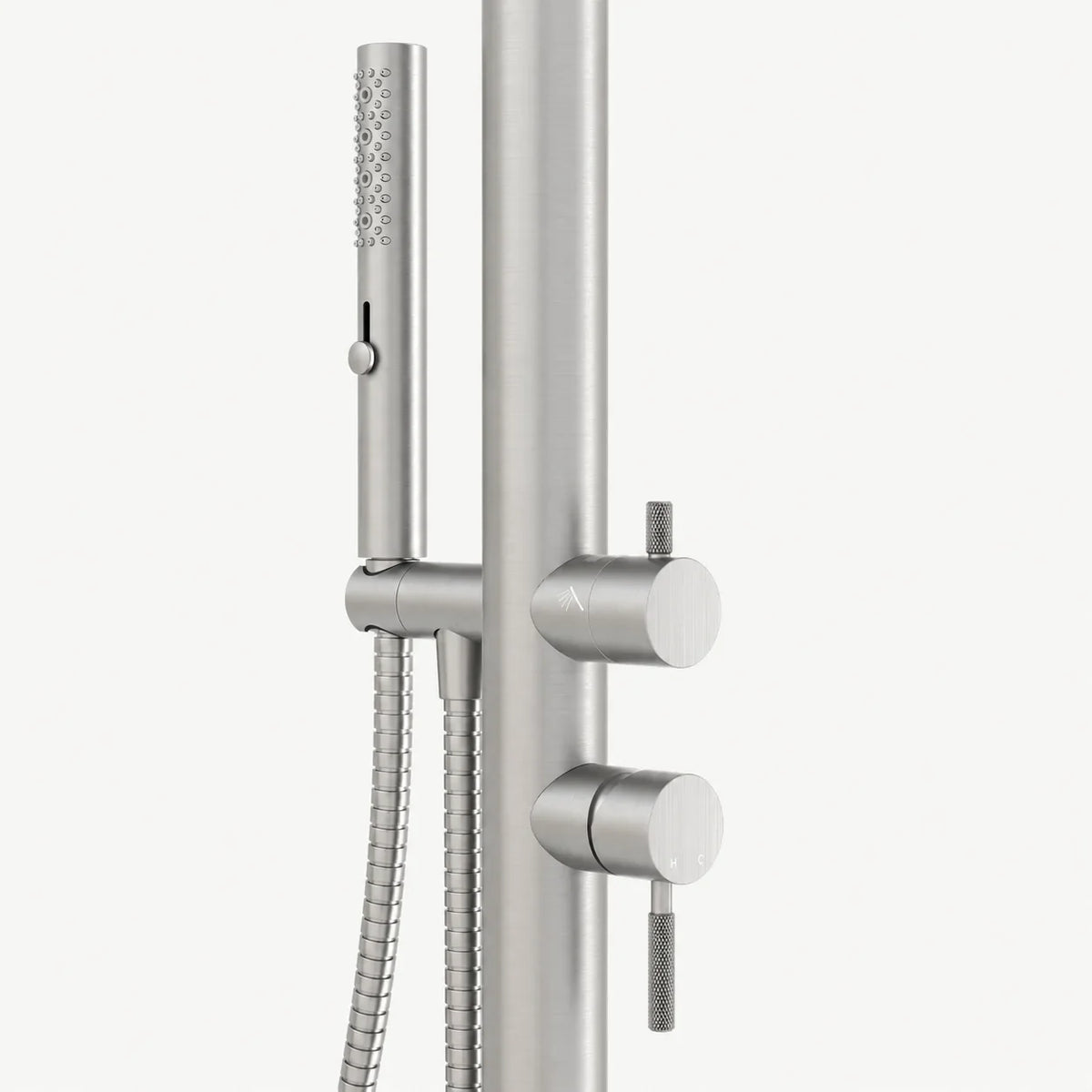 Amara Outdoor Shower · Brushed Silver
