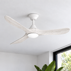 Sylvie 48" Solid Wood Ceiling Fan with Light · Charcoal & Matte Black