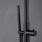 Curved Freestanding Outdoor Shower - Matte Black