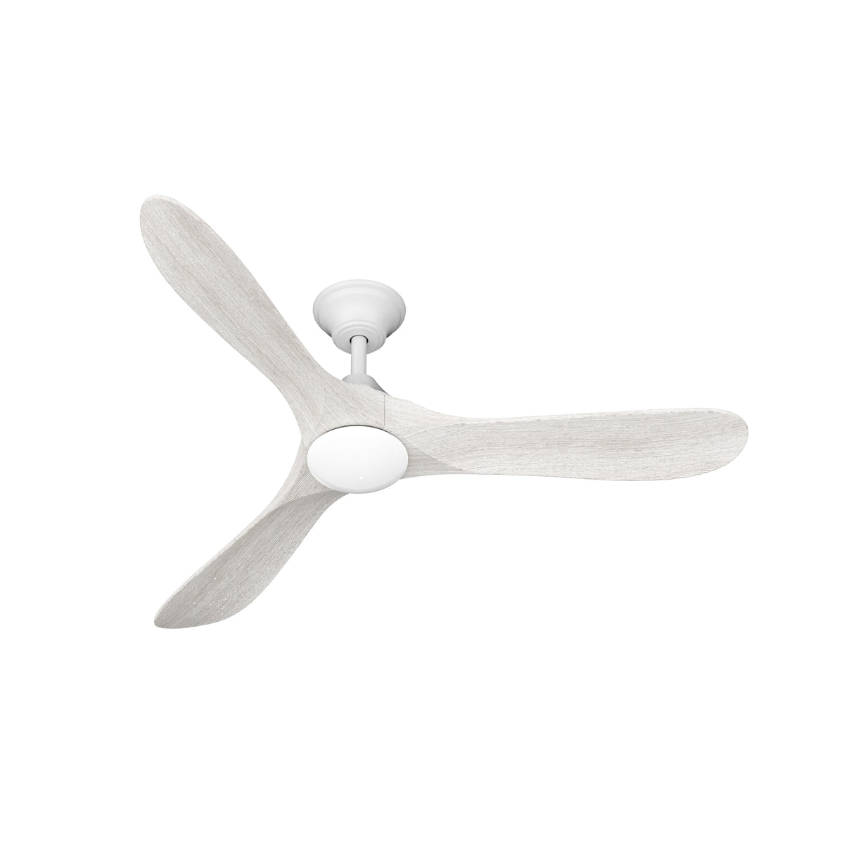 Sylvie 48" Solid Wood Ceiling Fan with Light · Whitewashed & Matte White
