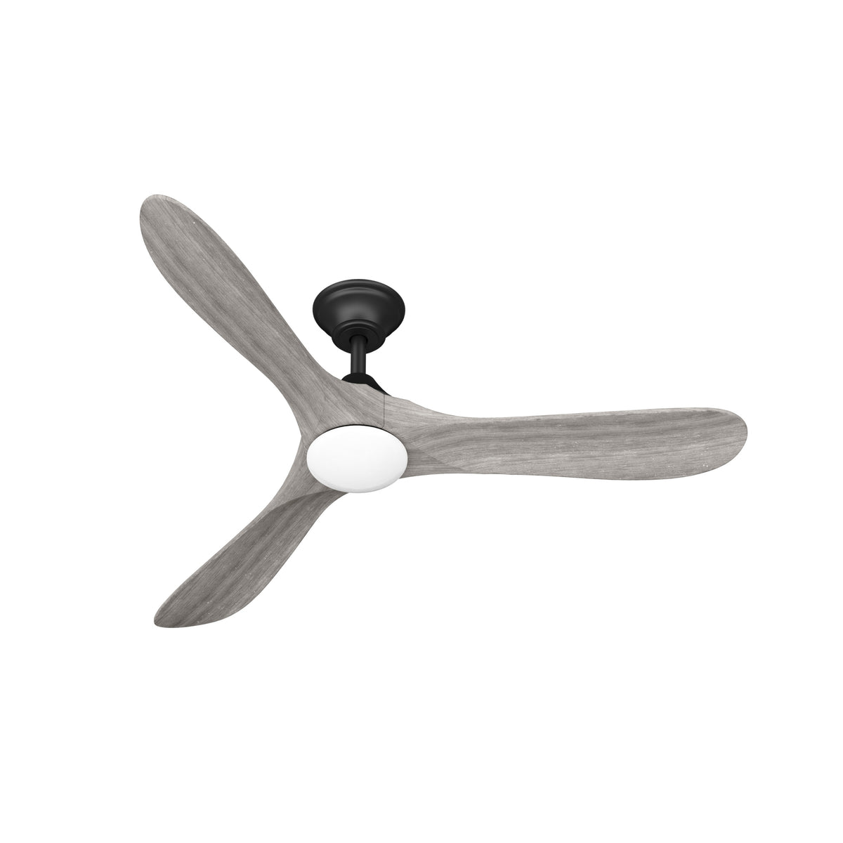 Sylvie 48" Solid Wood Ceiling Fan with Light · Weathered Gray & Matte Black