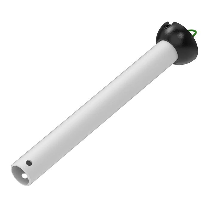 Ceiling fan downrod in white and black, metal accessory for modern ceiling fans