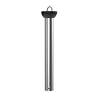 Brushed metal ceiling fan downrod with black mounting cap, modern accessory