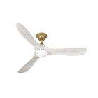 Sylvie 48" Solid Wood Ceiling Fan with Light · Whitewashed & Brass