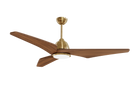 Elowen 52" Ceiling Fan with Light · Warm Walnut Solid Wood Blades