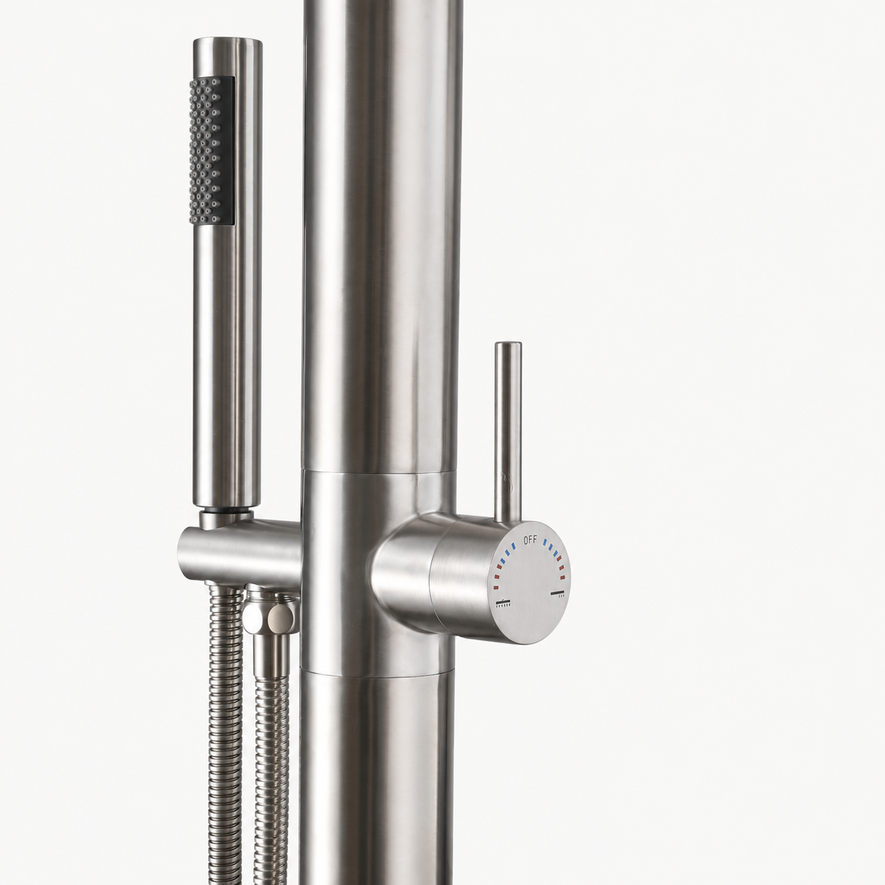 Theo Outdoor Shower · Brushed Silver