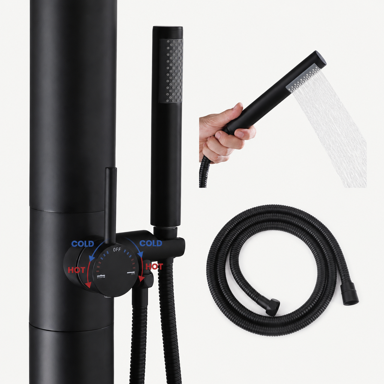 Freya Outdoor Shower · Matte Black