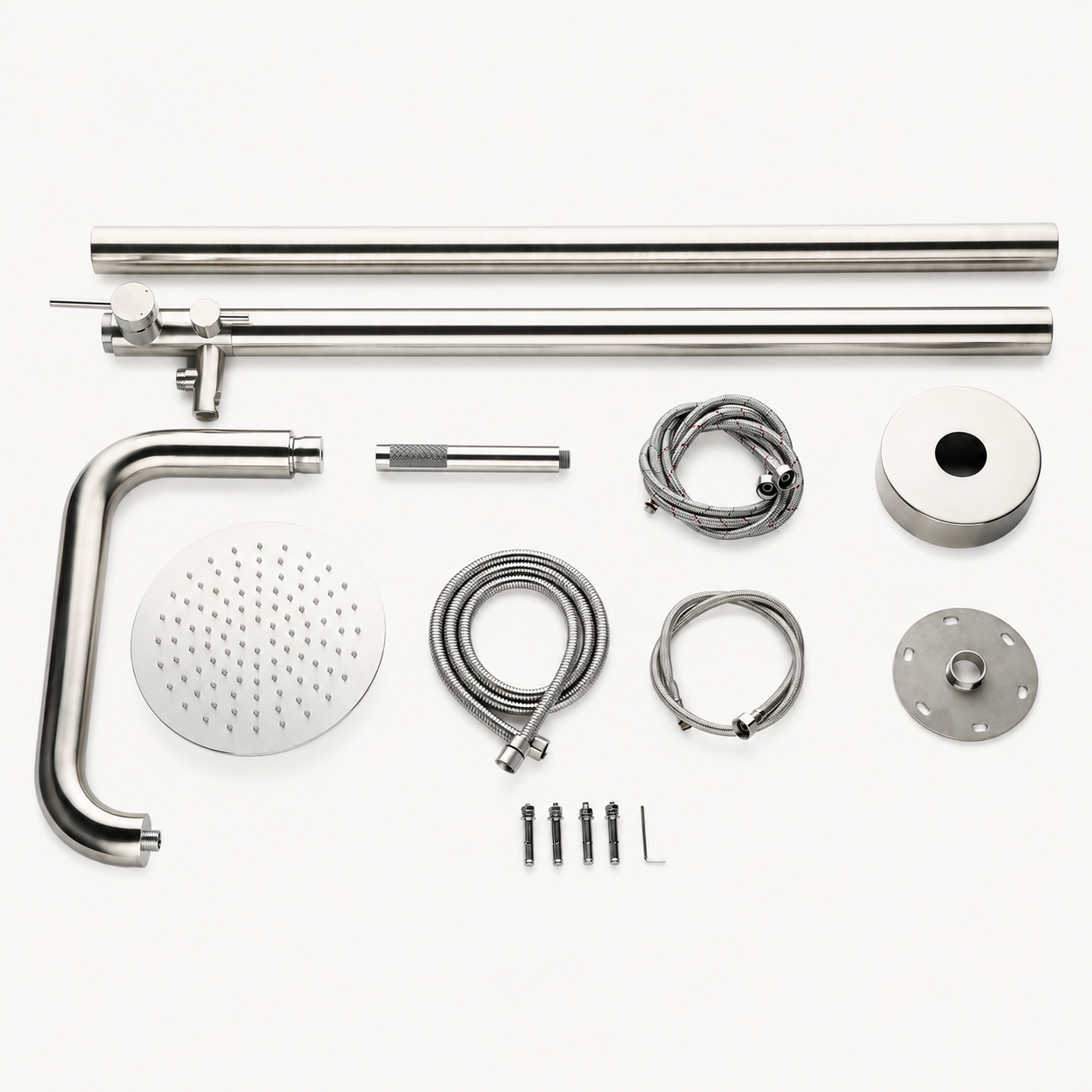 Elise Outdoor Shower · Brushed Silver